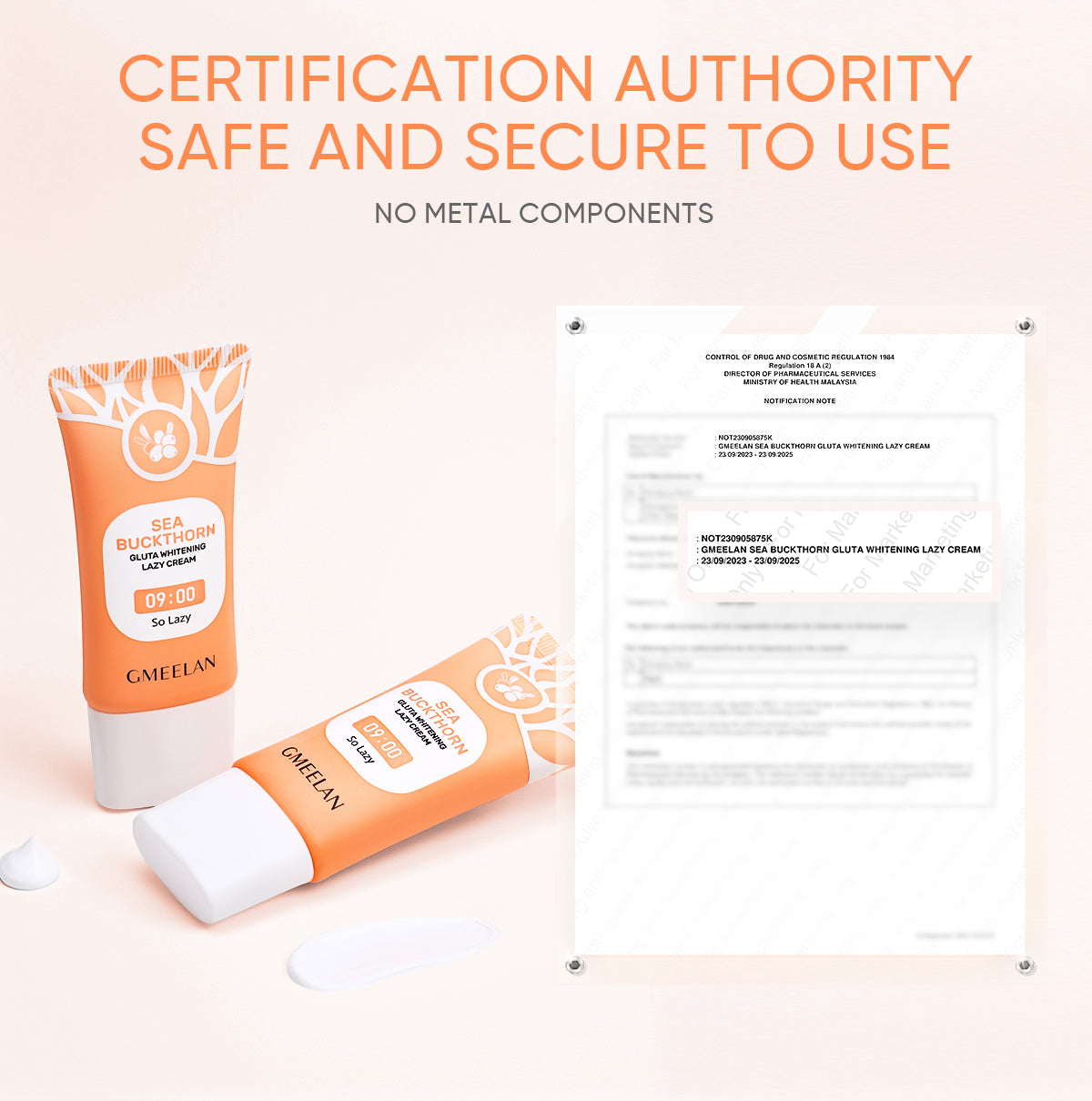 GMEELAN Gluta Whitening Lazy Cream Skincare Lotion Whitening Cream Barrier Repair Facial Moisturize long-lasting makeup